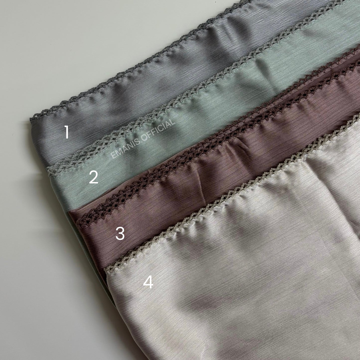 Muna Satin with Crochet Lace