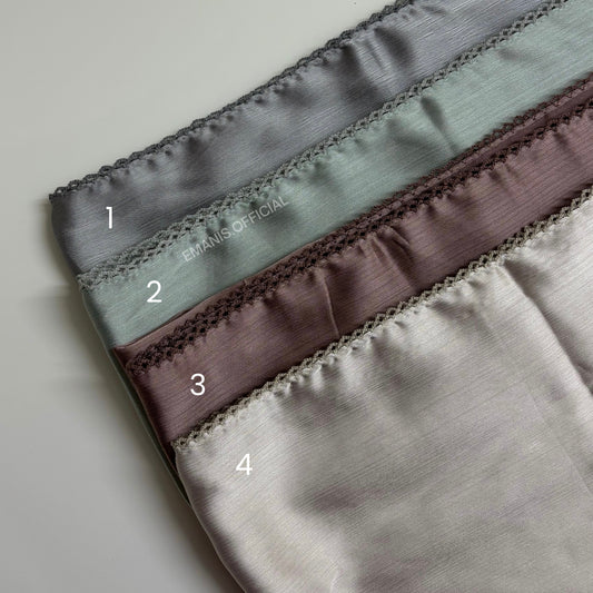 Muna Satin with Crochet Lace