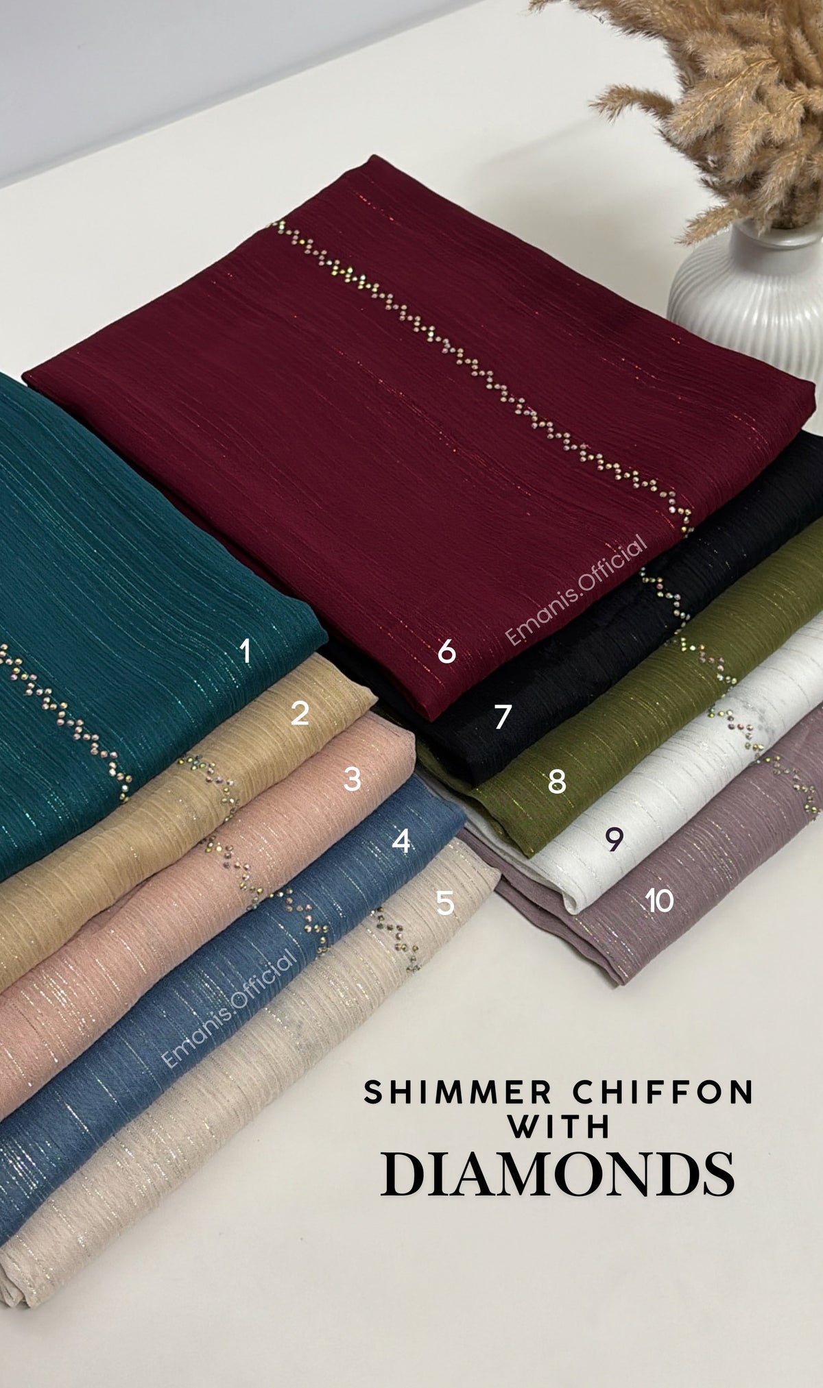 Shimmer Chiffon with Diamonds